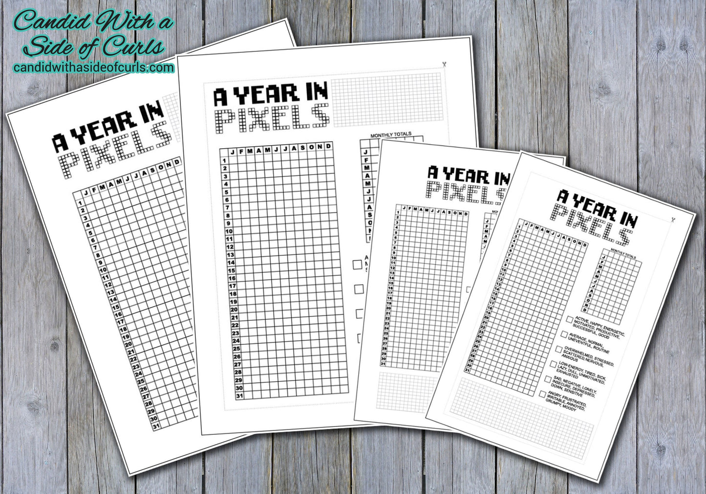 A Year In Pixels Bullet Journal-Printable Pages