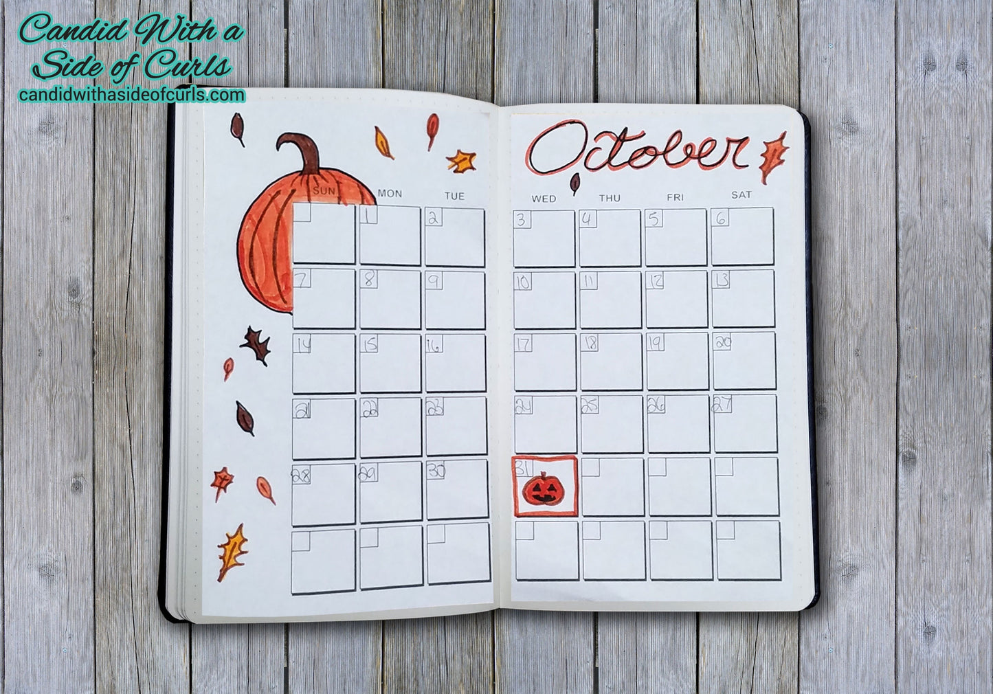 Monthly Calendar Bullet Journal-Printable Pages