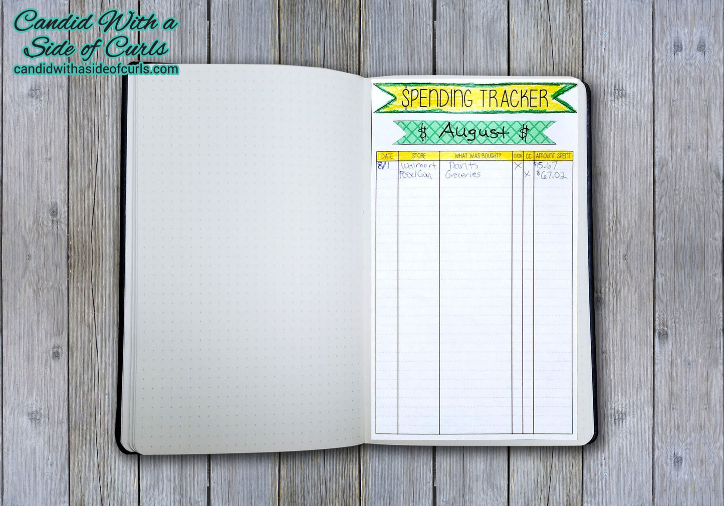 Spending Tracker Bullet Journal Printable Pages