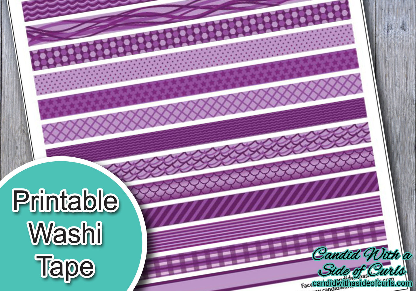 Purple Printable Washi Tape
