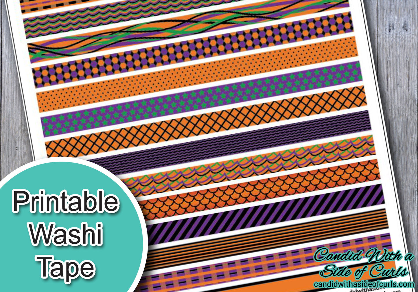 Halloween Colors Printable Washi Tape