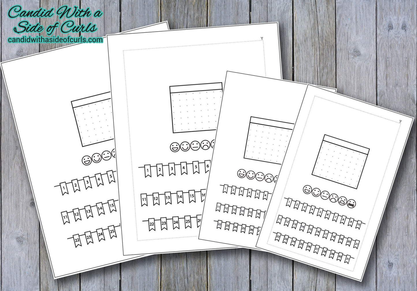 Monthly Front Page (Title Page) Mood Tracker Bullet Journal-Printable Pages