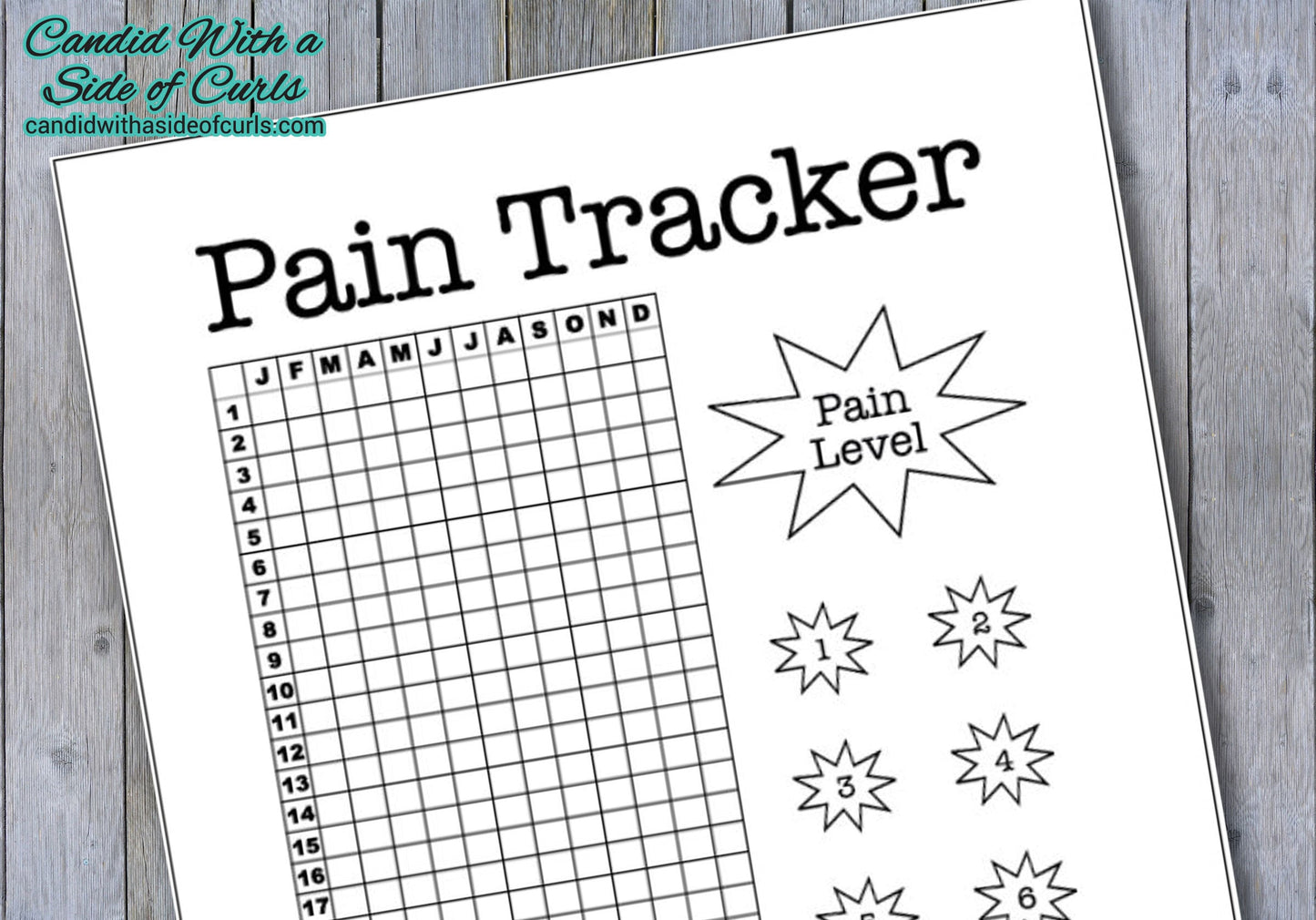 Pain Tracker Bullet Journal-Printable Pages