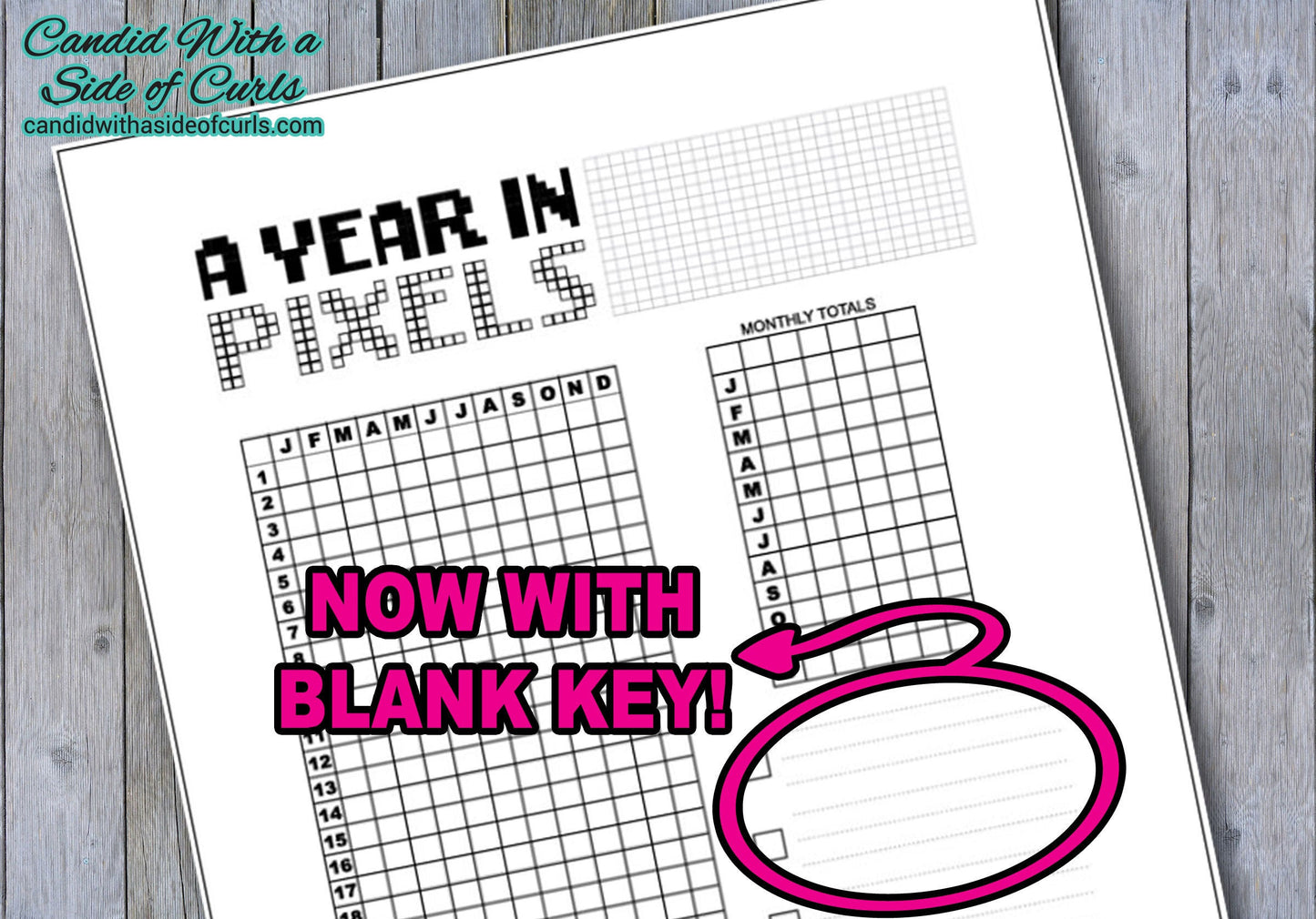 Blank Key A Year In Pixels Bullet Journal-Printable Pages