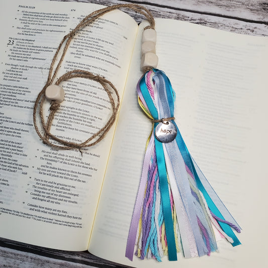 Teal, Pink, Lavender, & Silver Bible Tassel