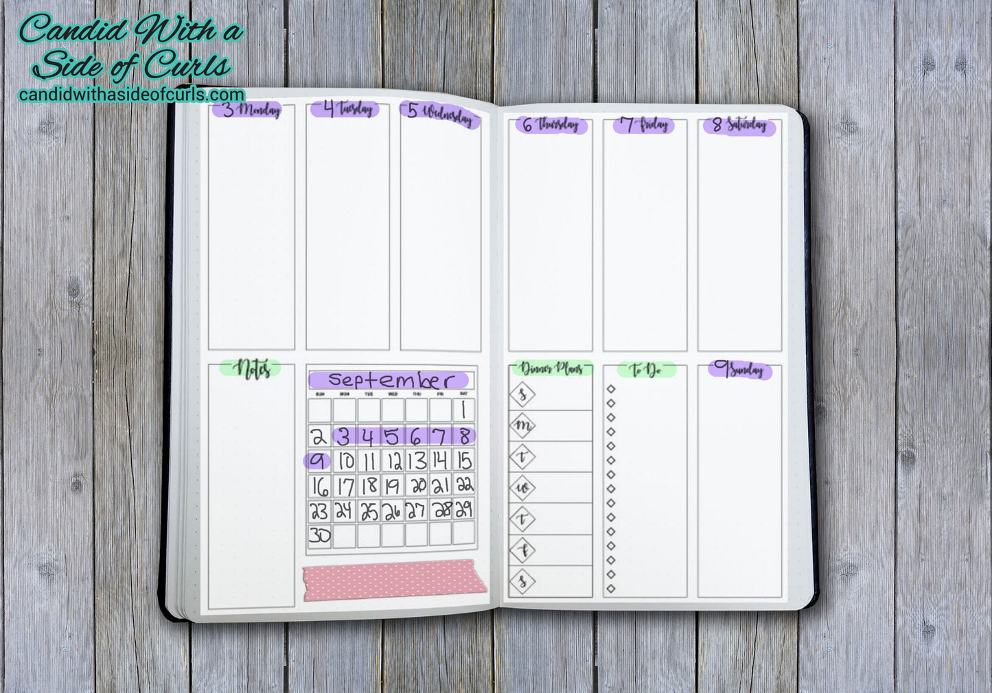 Weekly Spread #1 Bullet Journal-Printable Pages