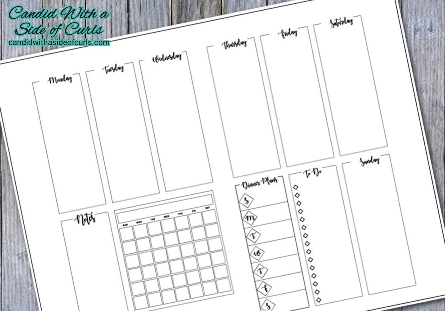 Weekly Spread #1 Bullet Journal-Printable Pages