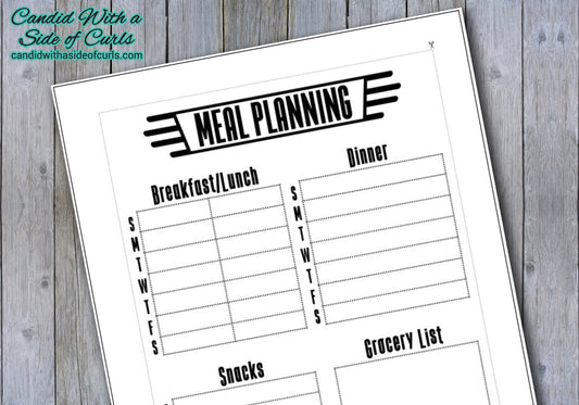 Meal Planning Bullet Journal-Printable Pages