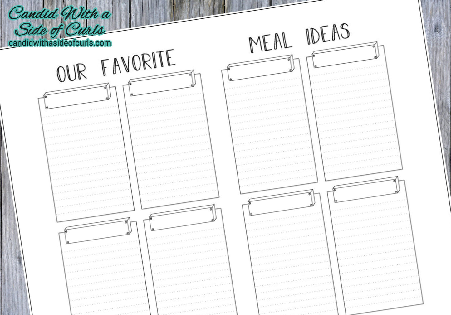 Our Favorite Meal Ideas Bullet Journal-Printable Pages