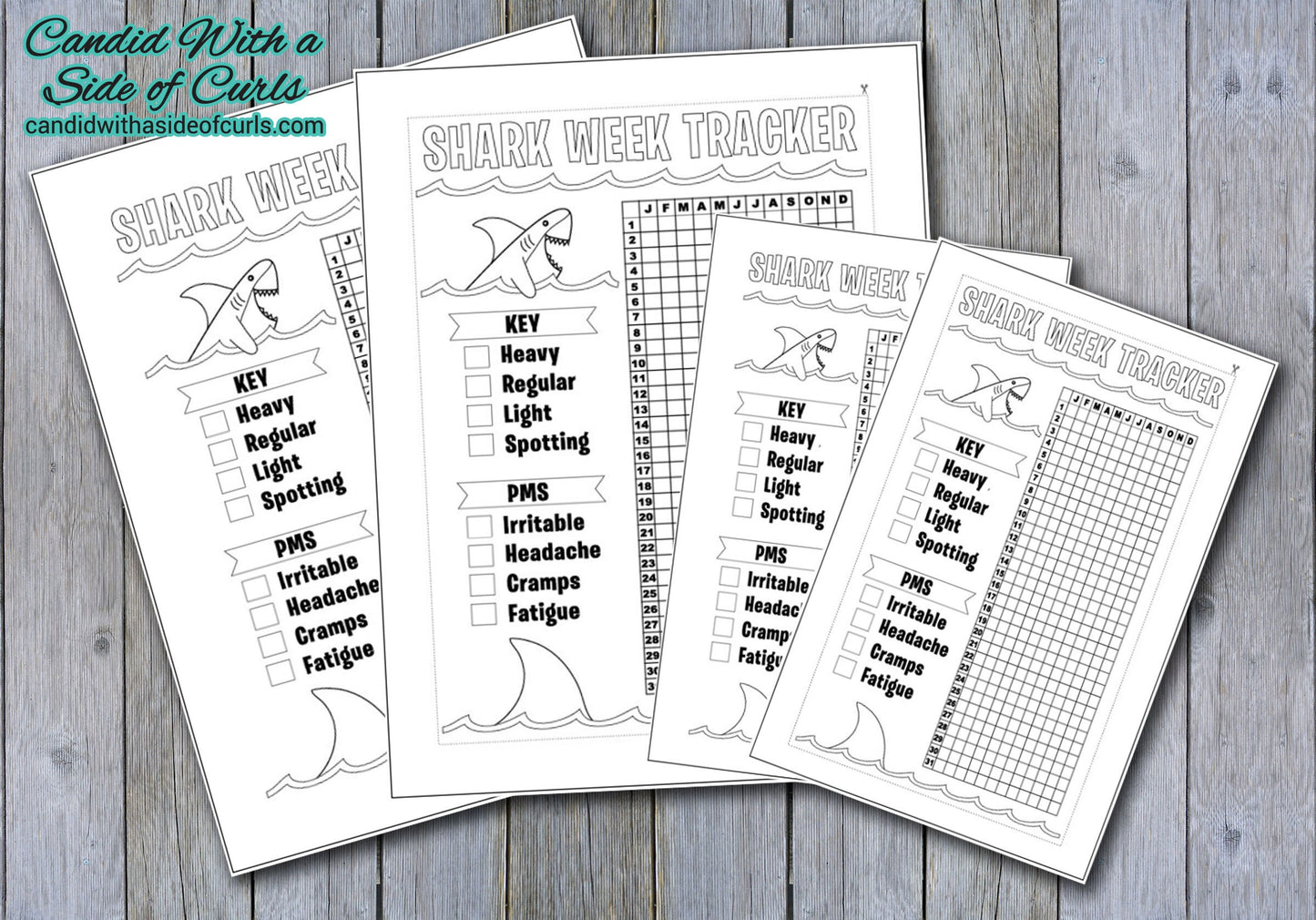 Shark Week Tracker Bullet Journal-Printable Pages