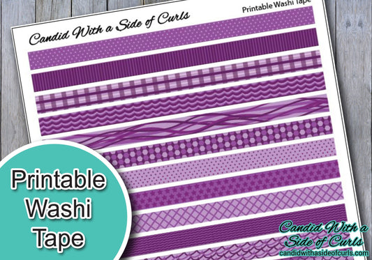 Purple Printable Washi Tape