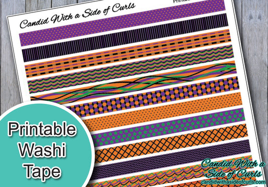 Halloween Colors Printable Washi Tape