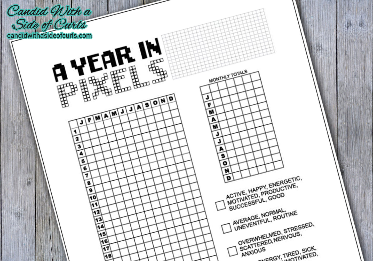 A Year In Pixels Bullet Journal-Printable Pages