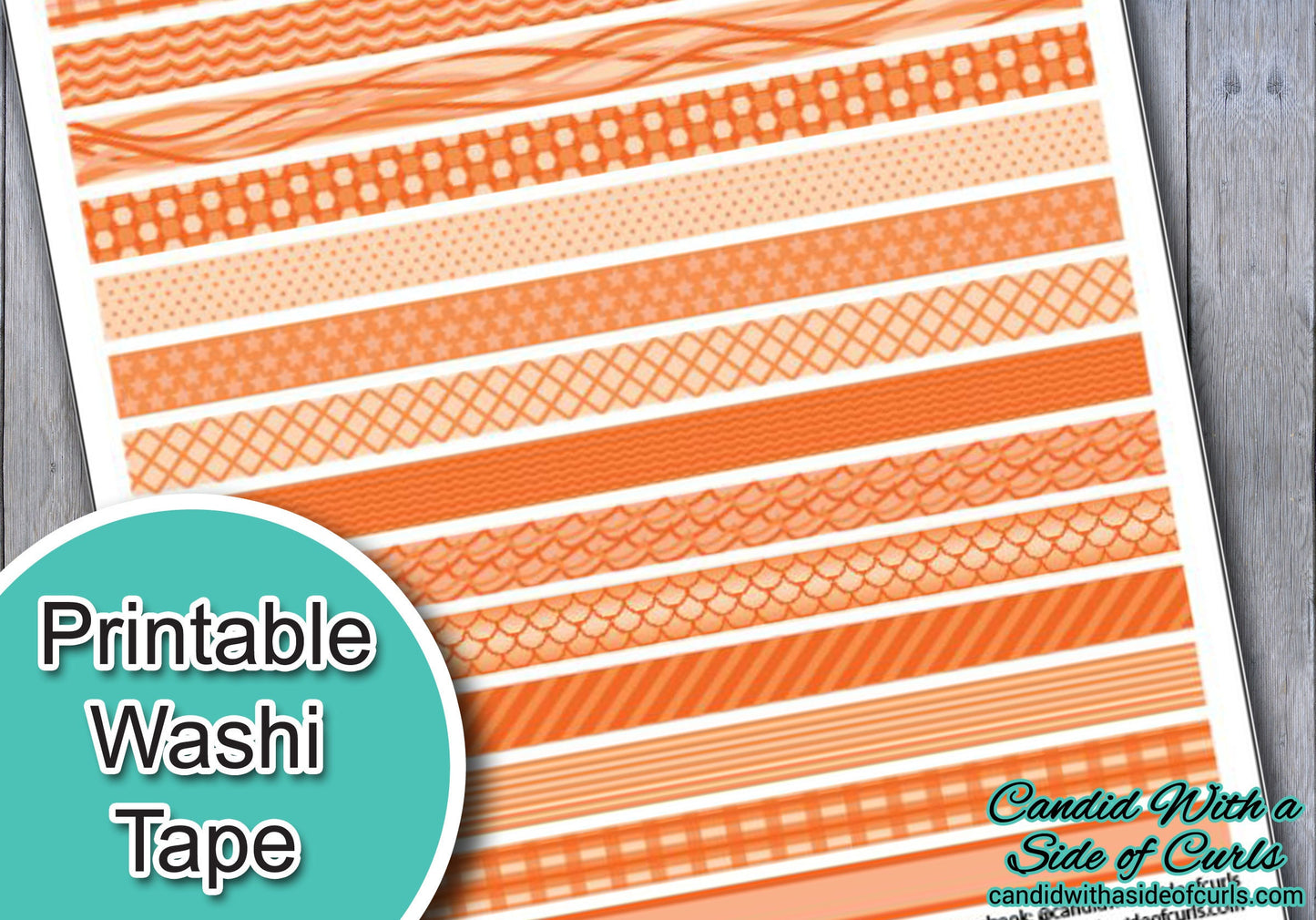 Orange Printable Washi Tape