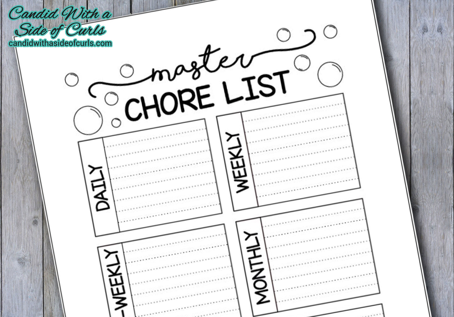 Master Chore List Bullet Journal-Printable Pages