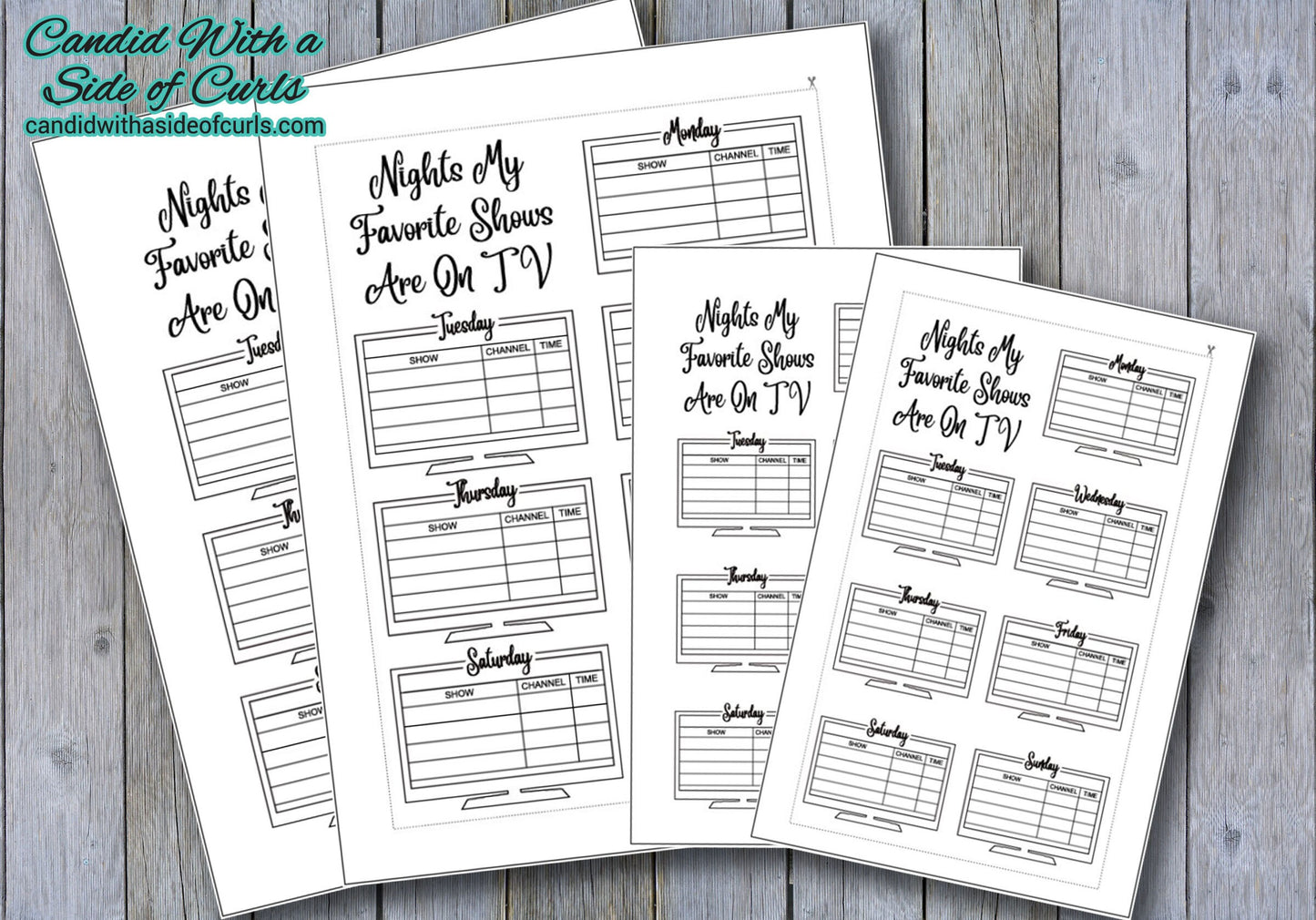 TV Shows List Bullet Journal-Printable Pages