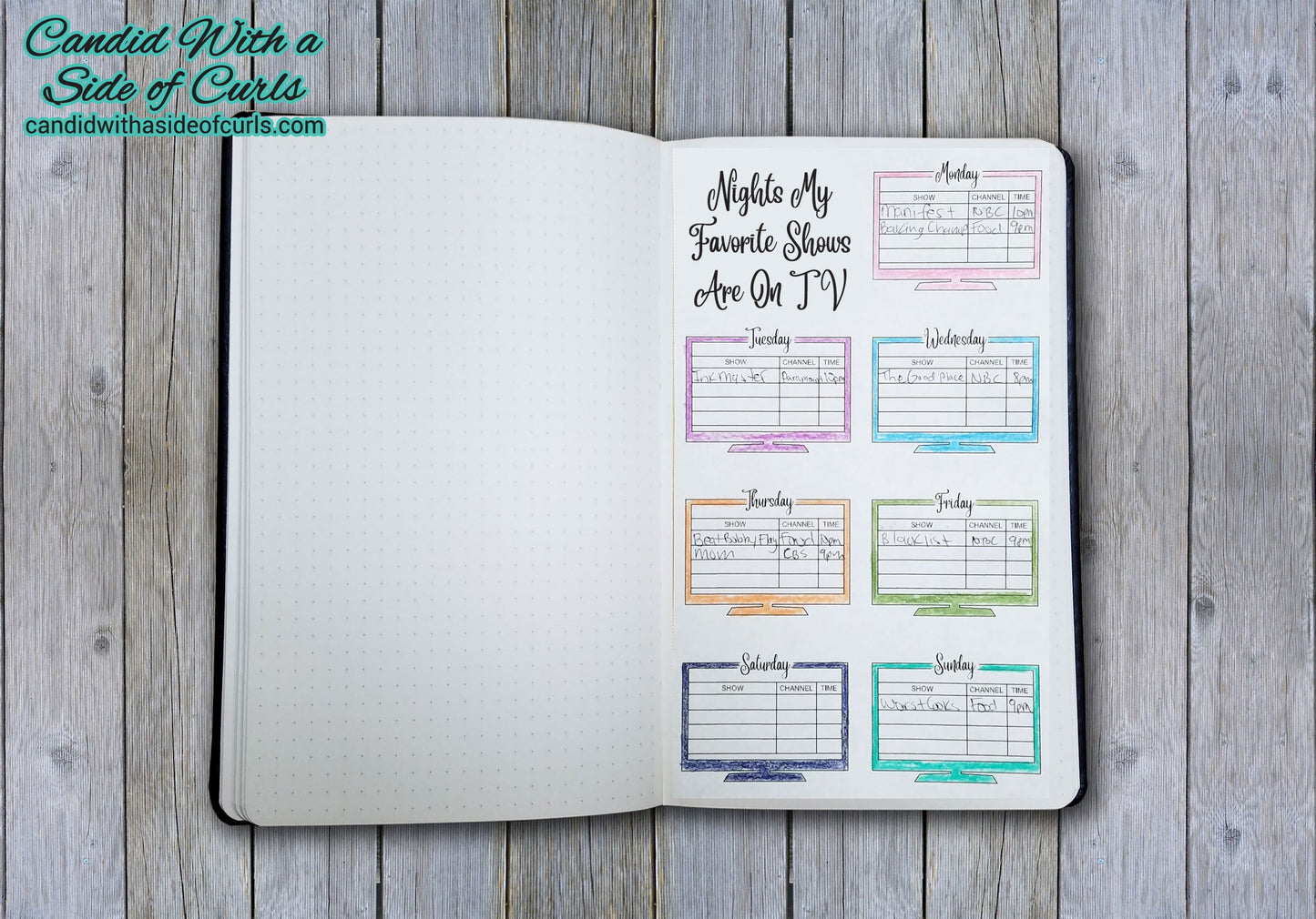 TV Shows List Bullet Journal-Printable Pages