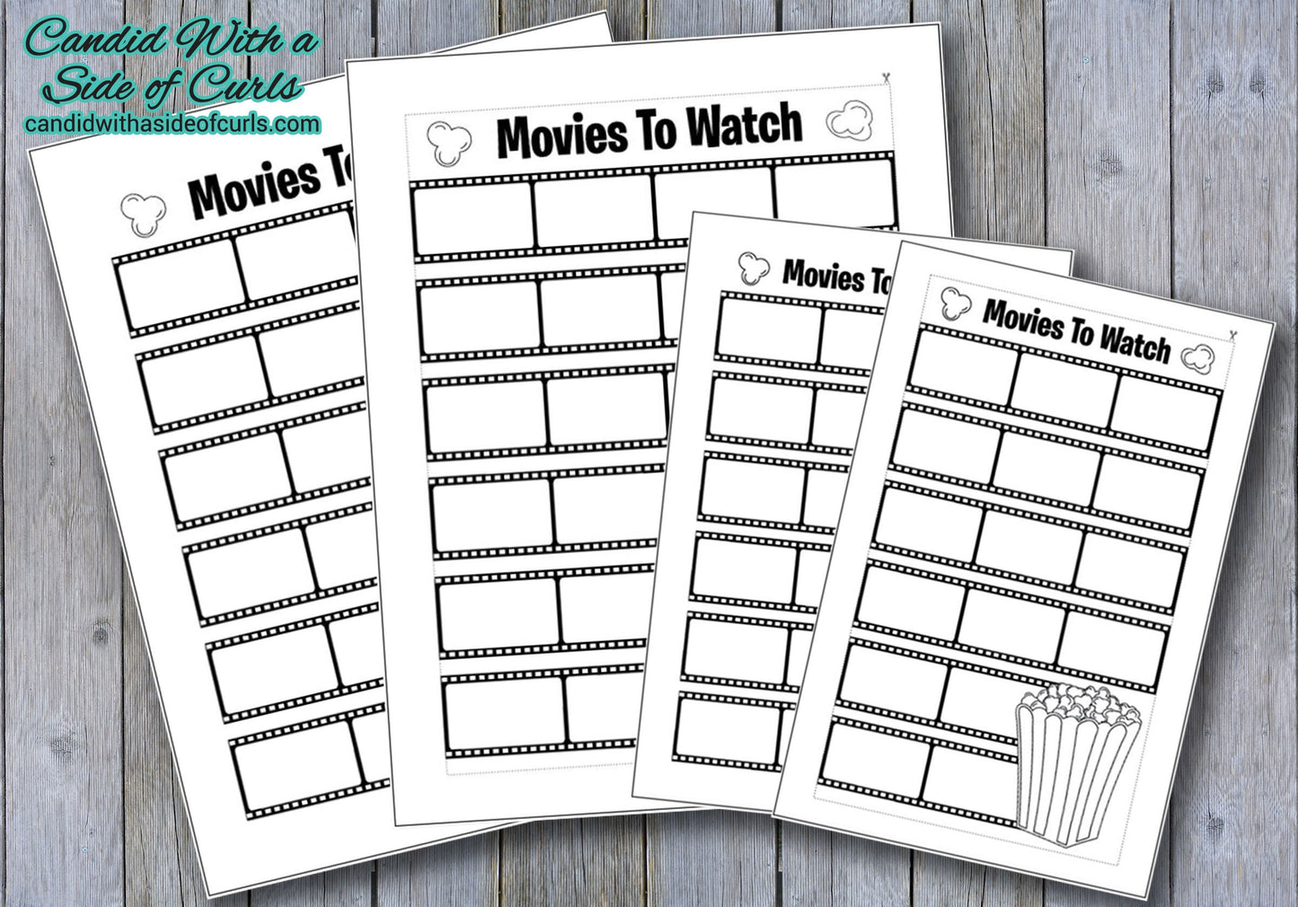 Movies To Watch Bullet Journal Printable Pages