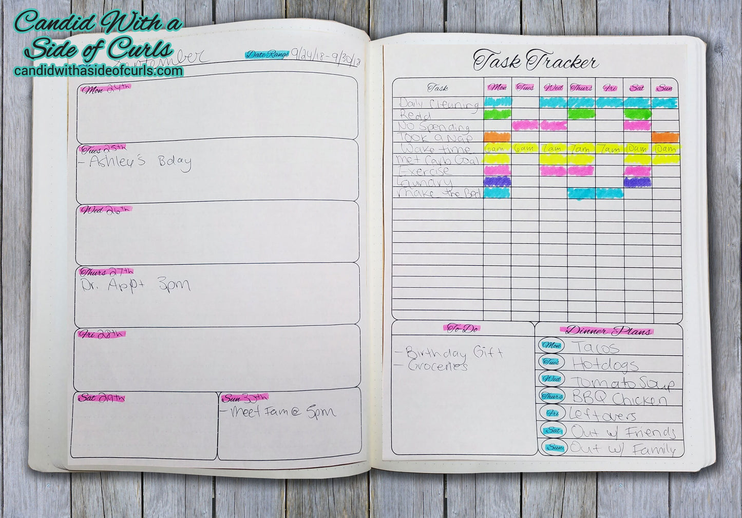 Weekly Spread #2 Bullet Journal-Printable Pages