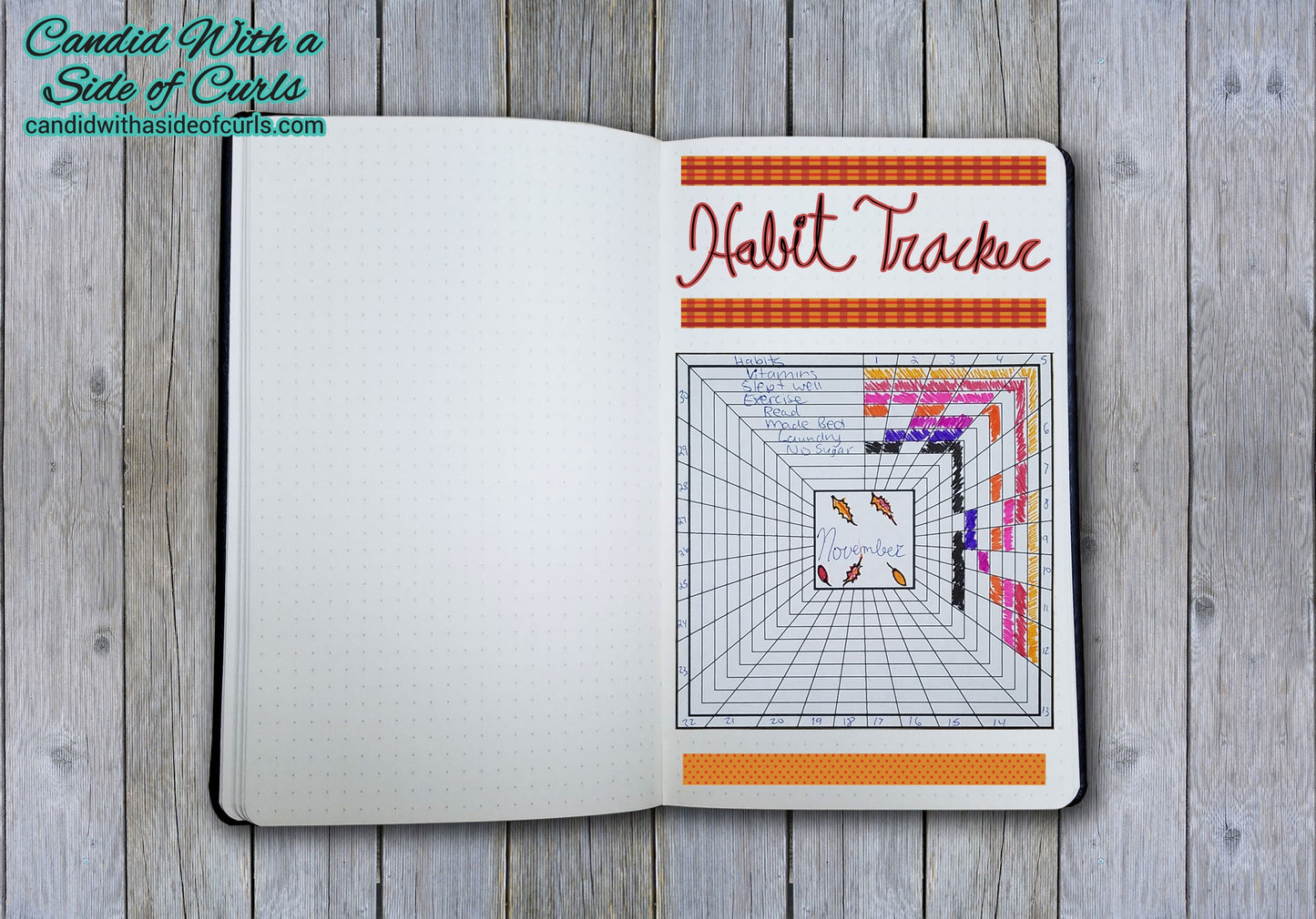 Square Habit Tracker Bullet Journal Printable JPEG Images