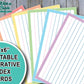 4x6 Printable Decorative Pastel Index Cards