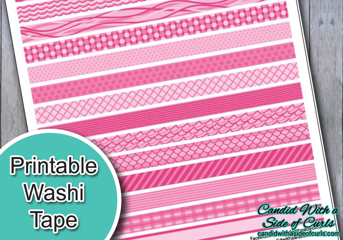 Pink Printable Washi Tape