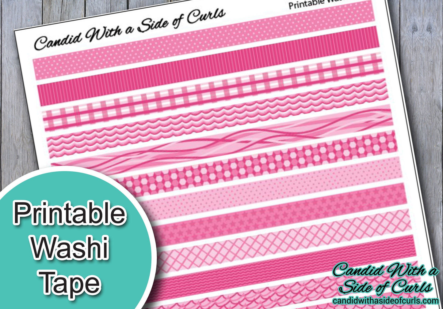 Pink Printable Washi Tape