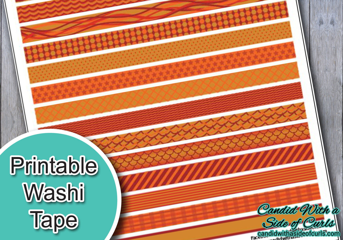 Fall Colors Printable Washi Tape