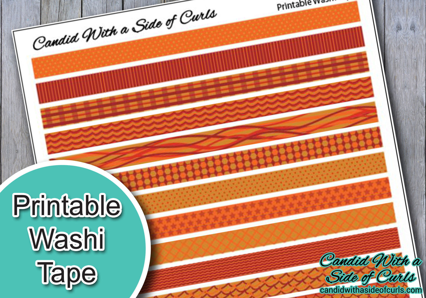 Fall Colors Printable Washi Tape