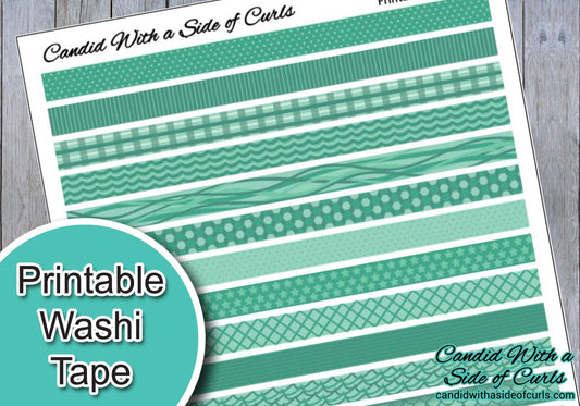 Mint Printable Washi Tape