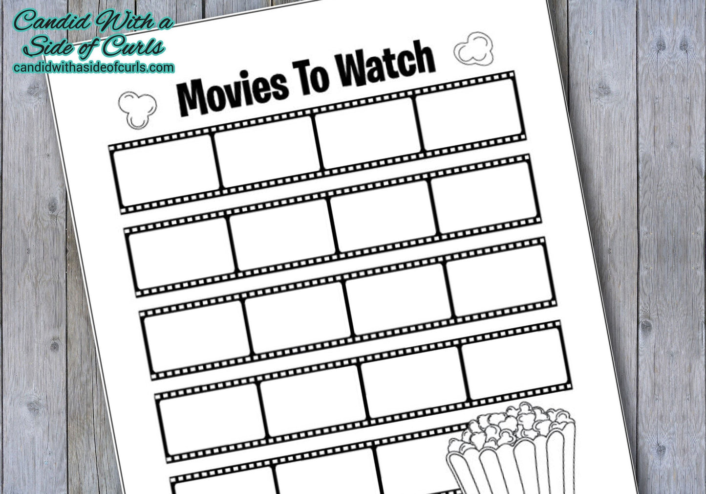 Movies To Watch Bullet Journal Printable Pages