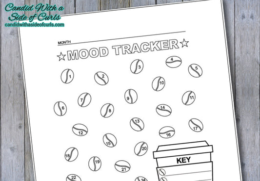 Coffee Bean Monthly Mood Tracker Bullet Journal-Printable Pages