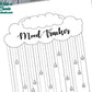 Rain Cloud Monthly Mood Tracker Bullet Journal-Printable Pages