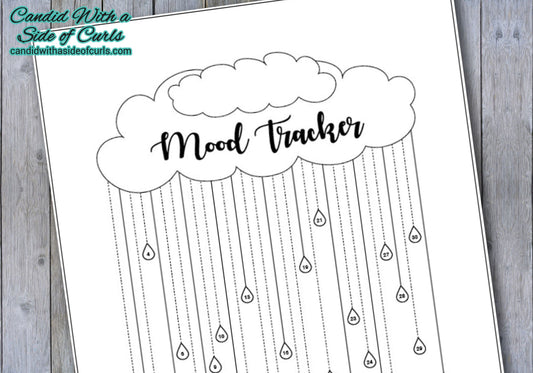 Rain Cloud Monthly Mood Tracker Bullet Journal-Printable Pages