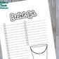 Bucket List Bullet Journal Printable Pages