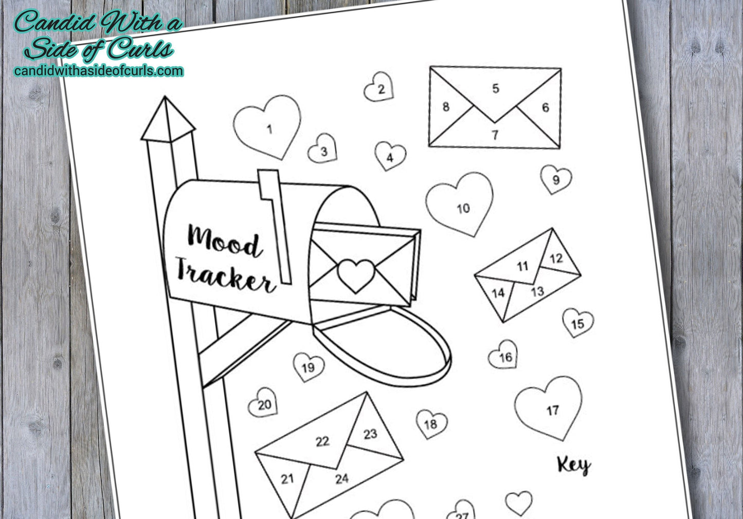 Mail With Hearts Monthly Mood Tracker Bullet Journal-Printable Pages