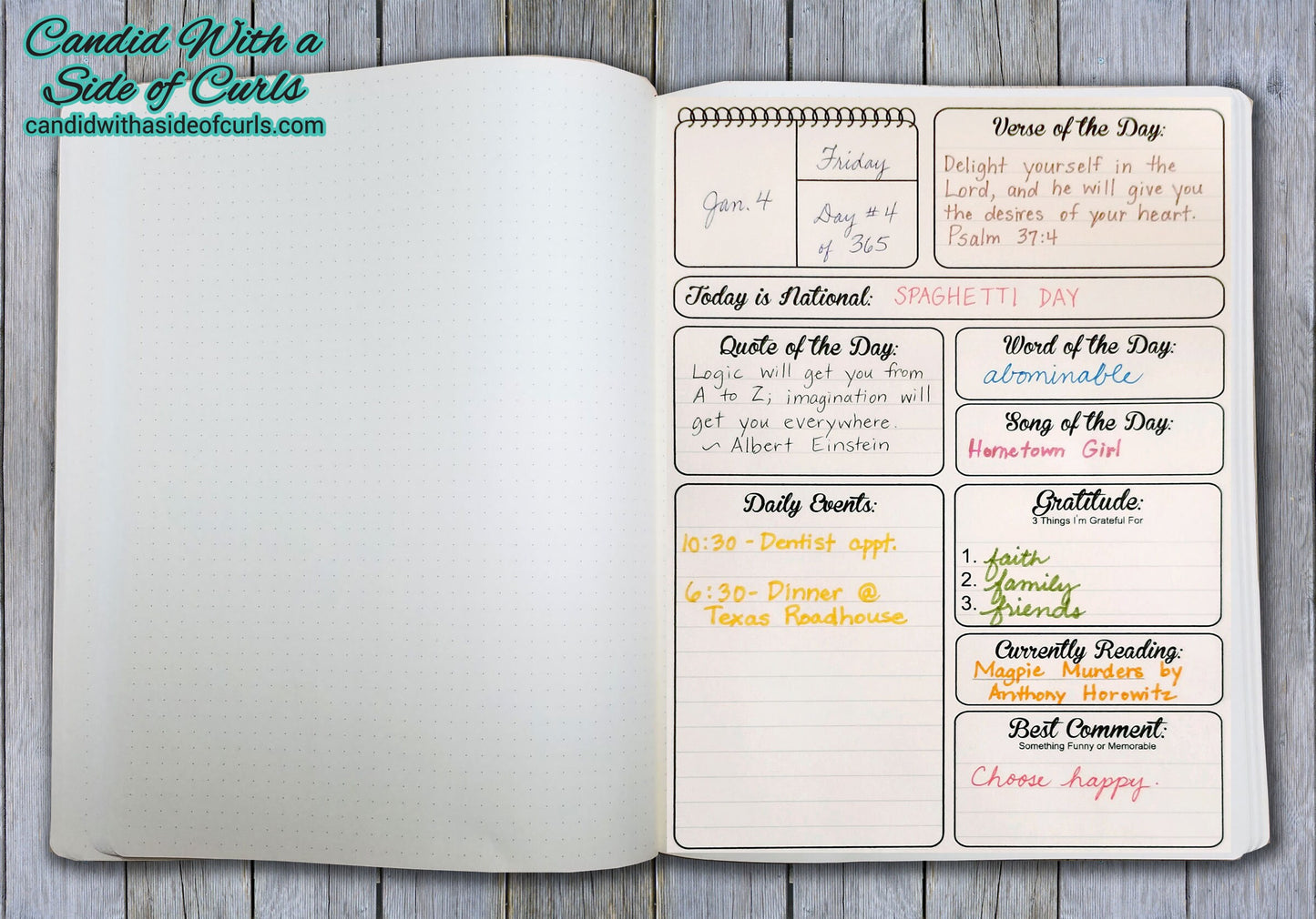 Daily Journal Page For Bullet Journal-Printable Pages