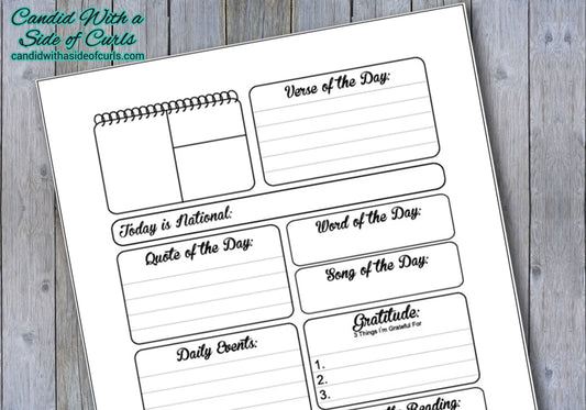 Daily Journal Page For Bullet Journal-Printable Pages