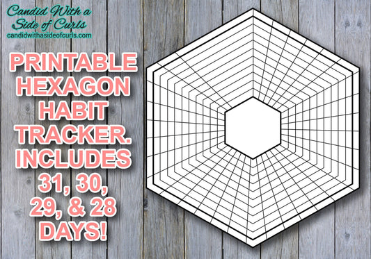 Hexagon Habit Tracker Bullet Journal Printable JPEG Images