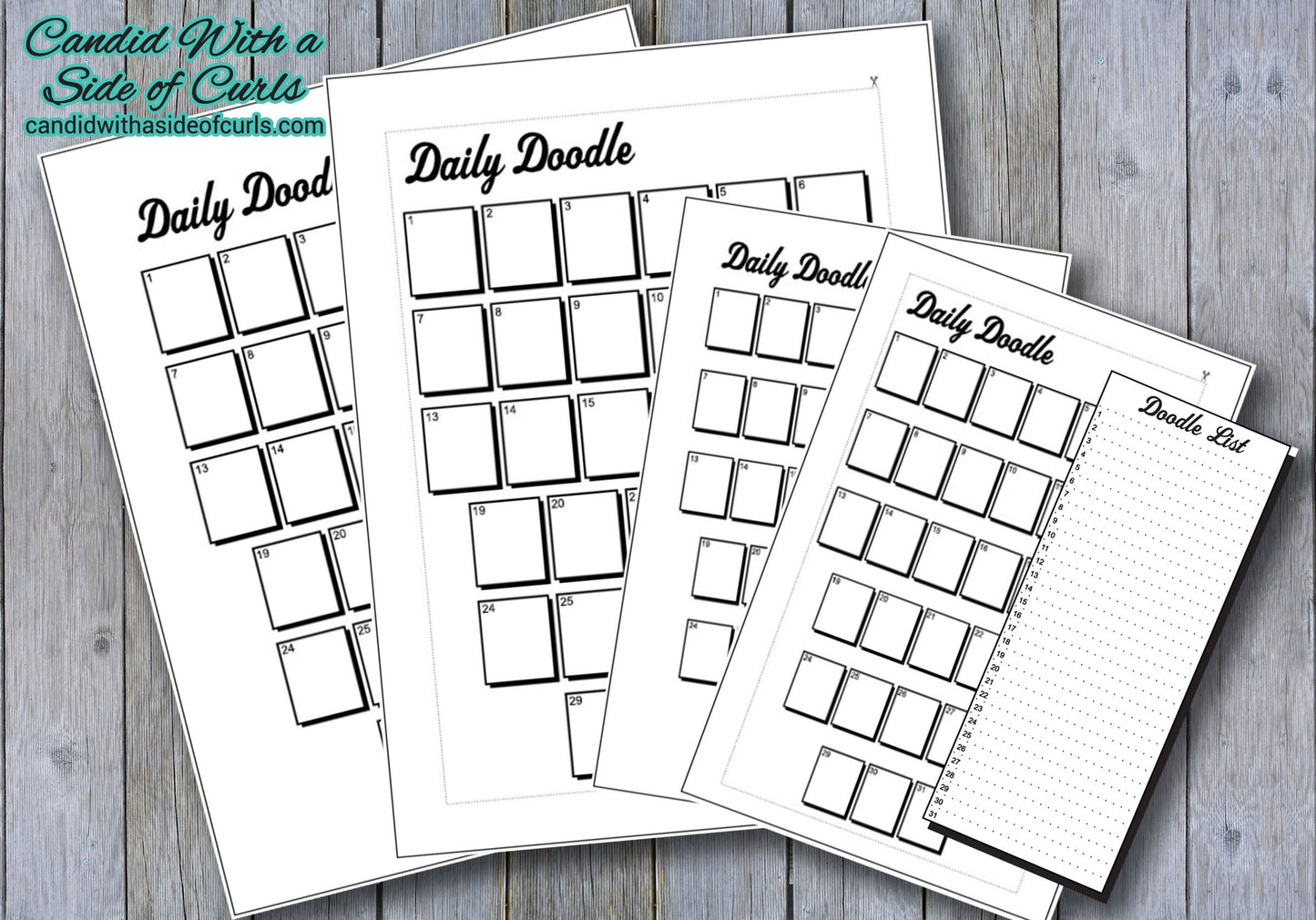 Daily Doodle For Bullet Journal-Printable Pages