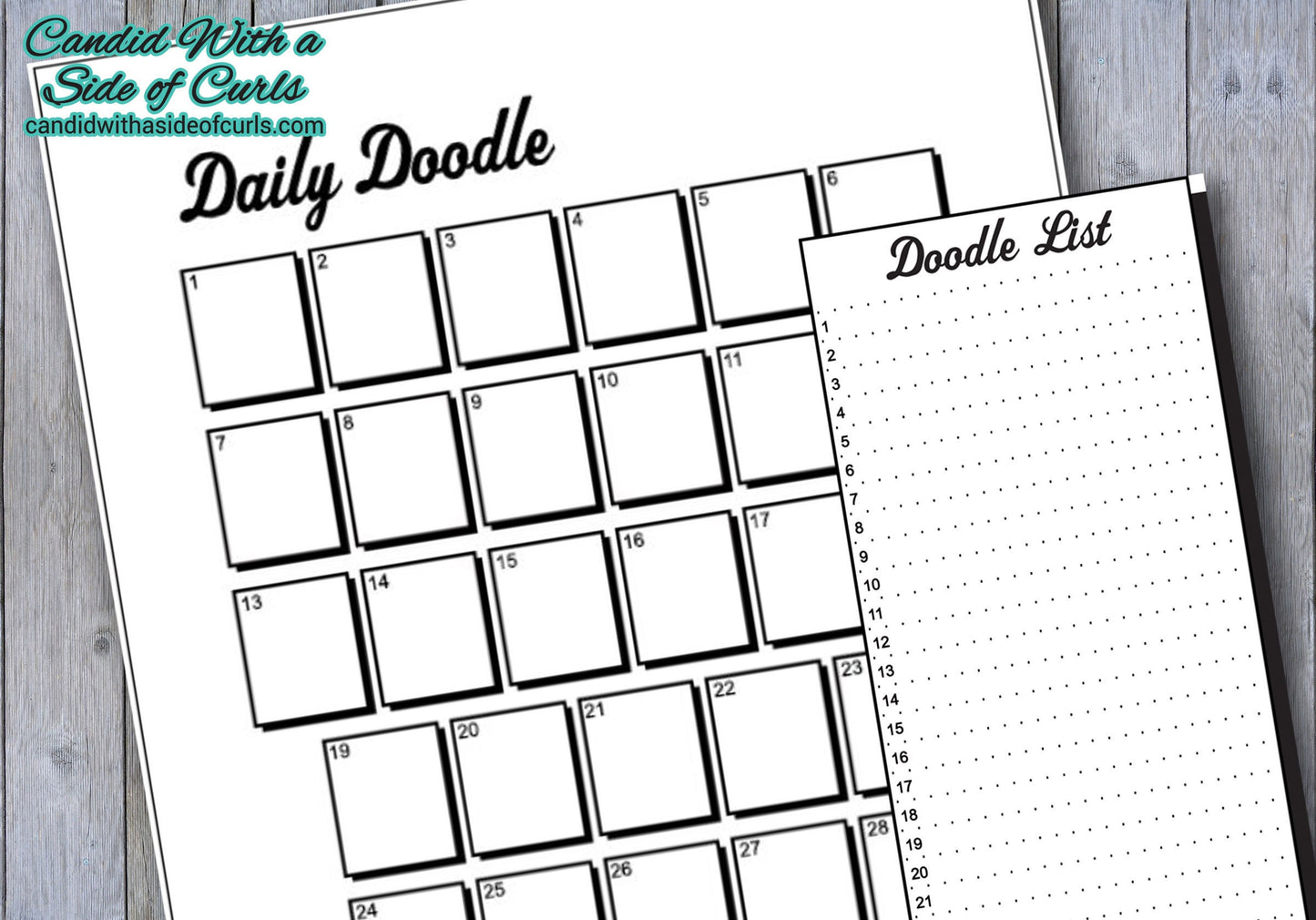 Daily Doodle For Bullet Journal-Printable Pages