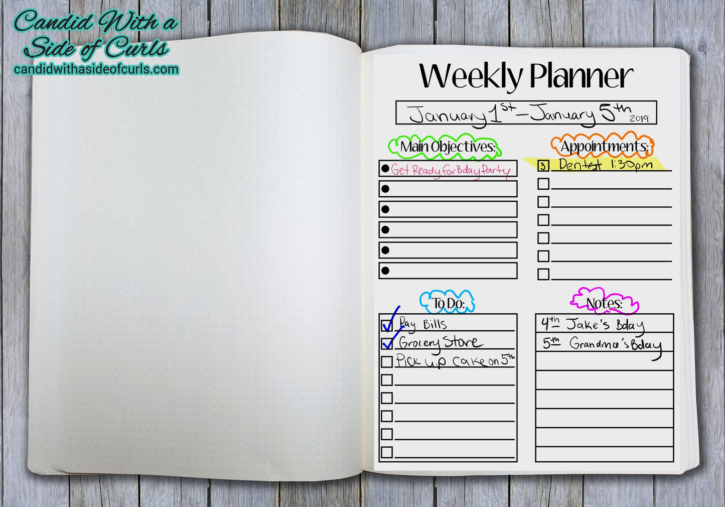 Weekly Planner Bullet Journal-Printable Pages