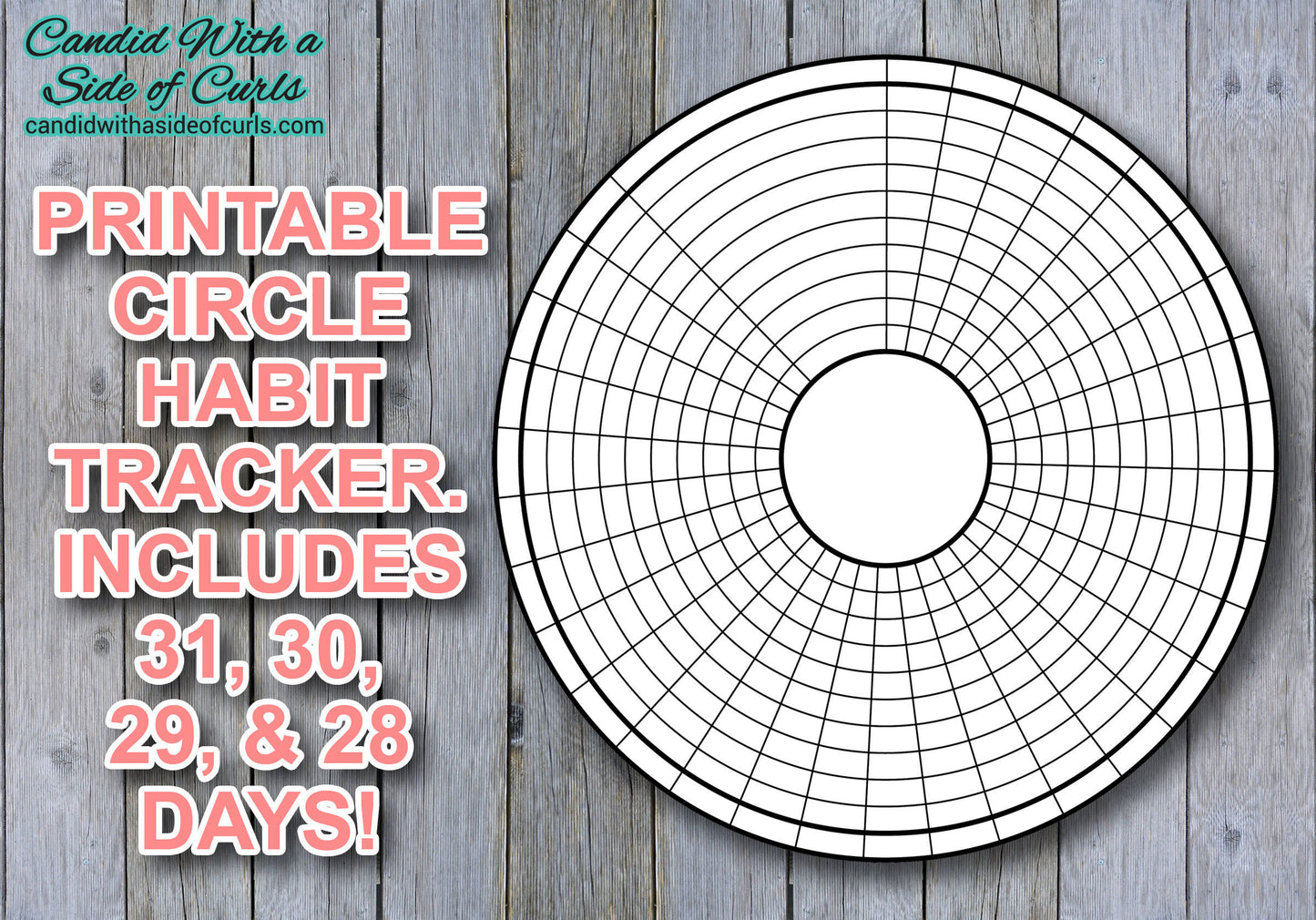 Circle Habit Tracker Bullet Journal Printable JPEG Images