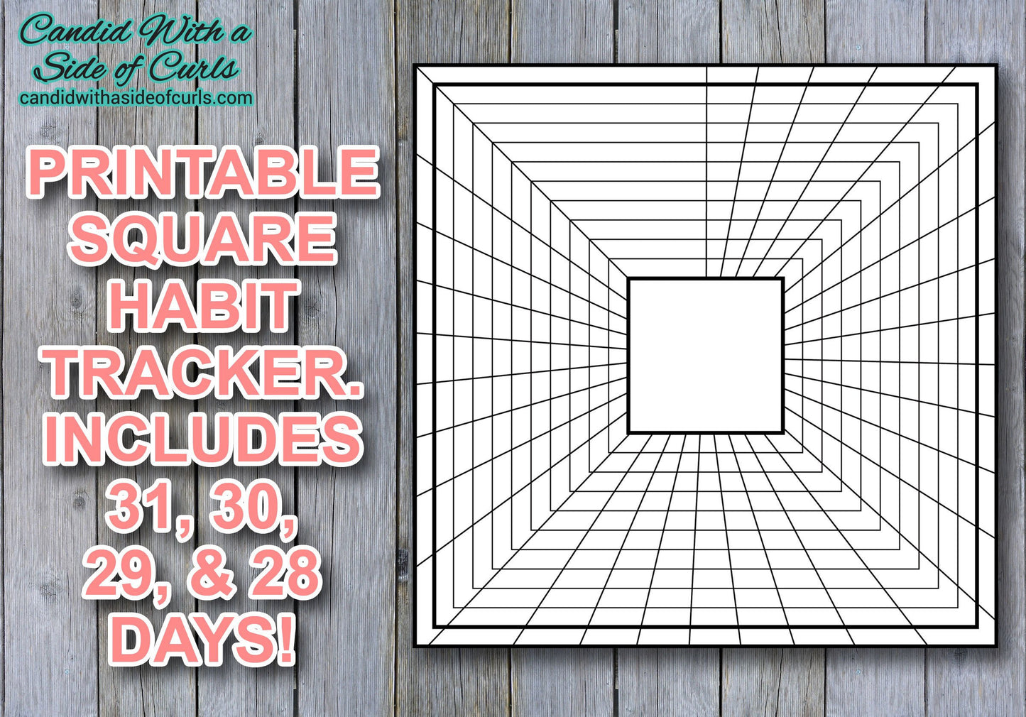 Square Habit Tracker Bullet Journal Printable JPEG Images