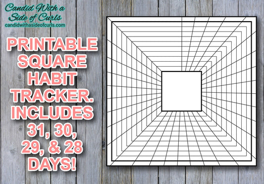 Square Habit Tracker Bullet Journal Printable JPEG Images