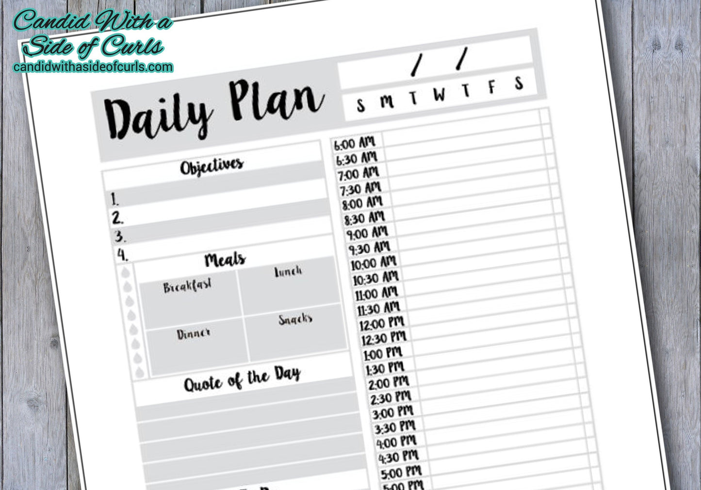 Daily Plan Journal Page For Bullet Journal-Printable Pages